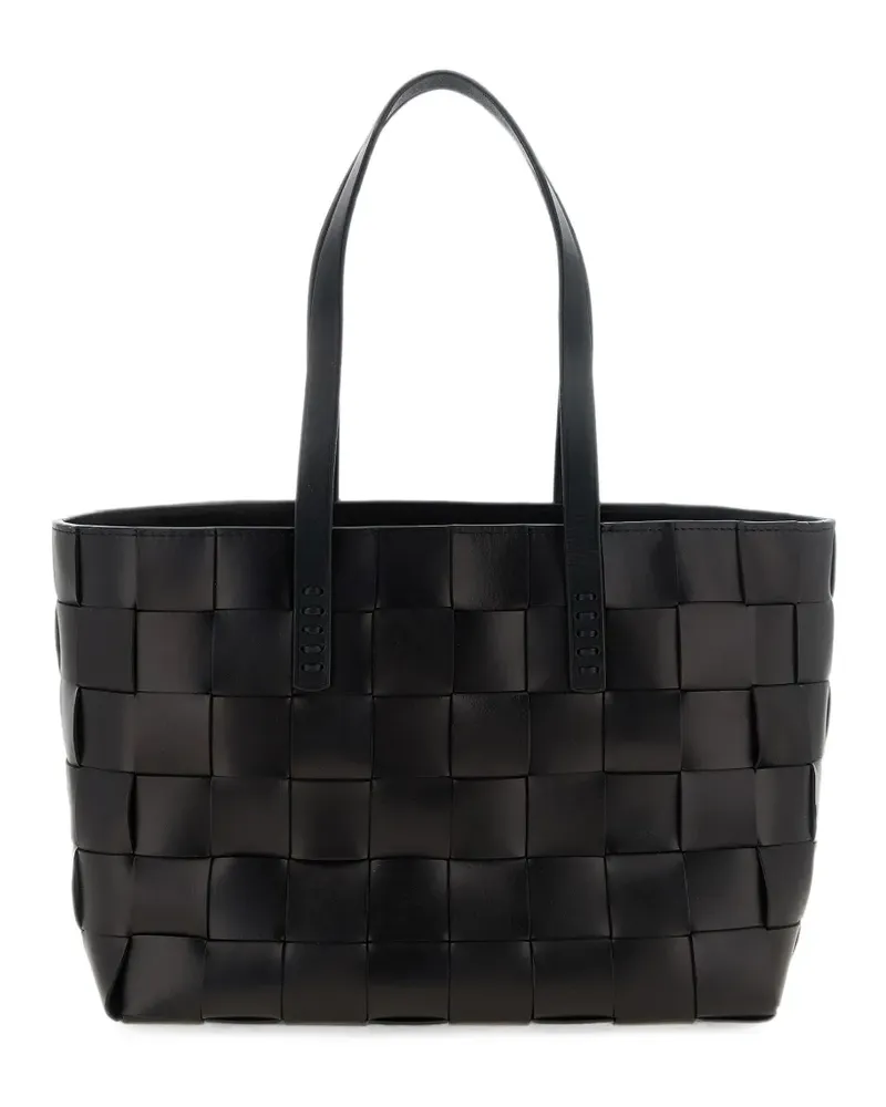 Dragon Diffusion Japan checkerboard woven leather tote bag - Schwarz Schwarz