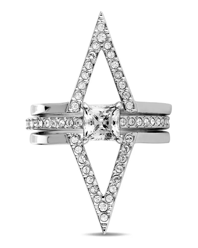 Swarovski Funk Ring-Set aus Platin - Silber Silber