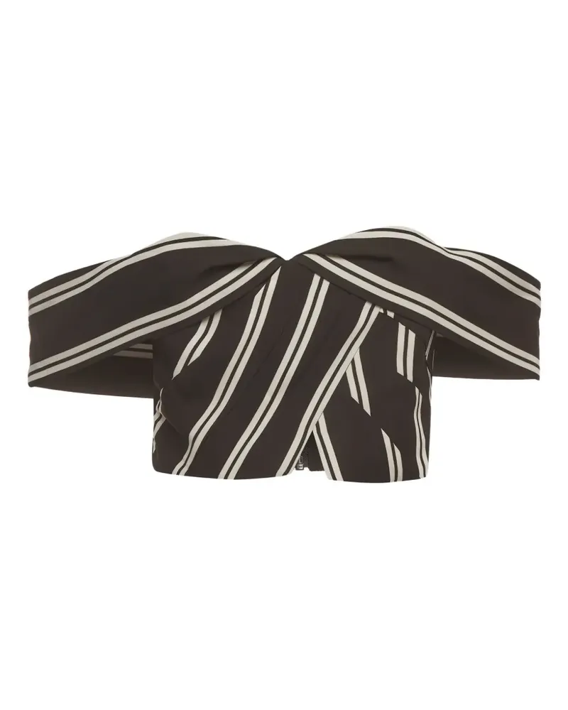 Alice + Olivia striped off-shoulder top - Schwarz Schwarz