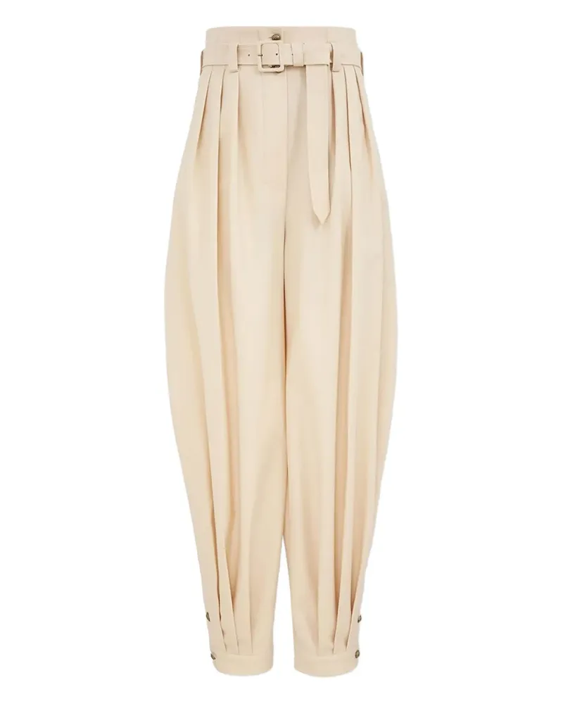 Zimmermann belted pleated pants - Nude Nude