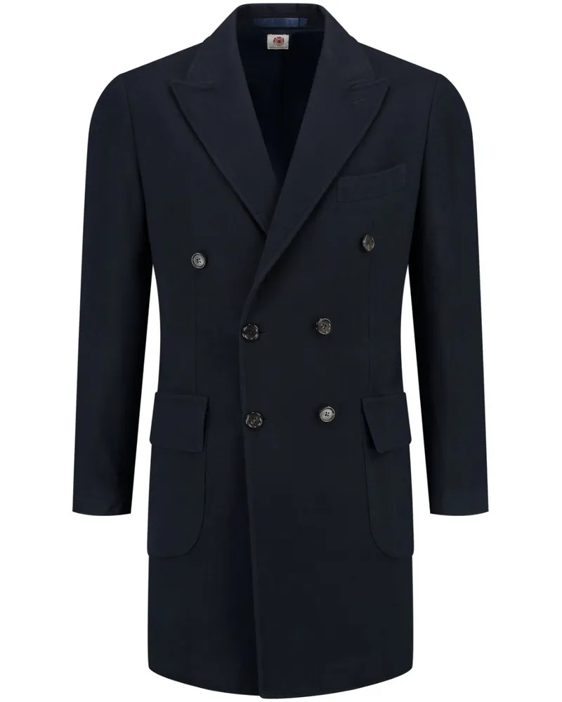 Luigi Borrelli Doppelreihiger Milano Mantel - Blau Blau