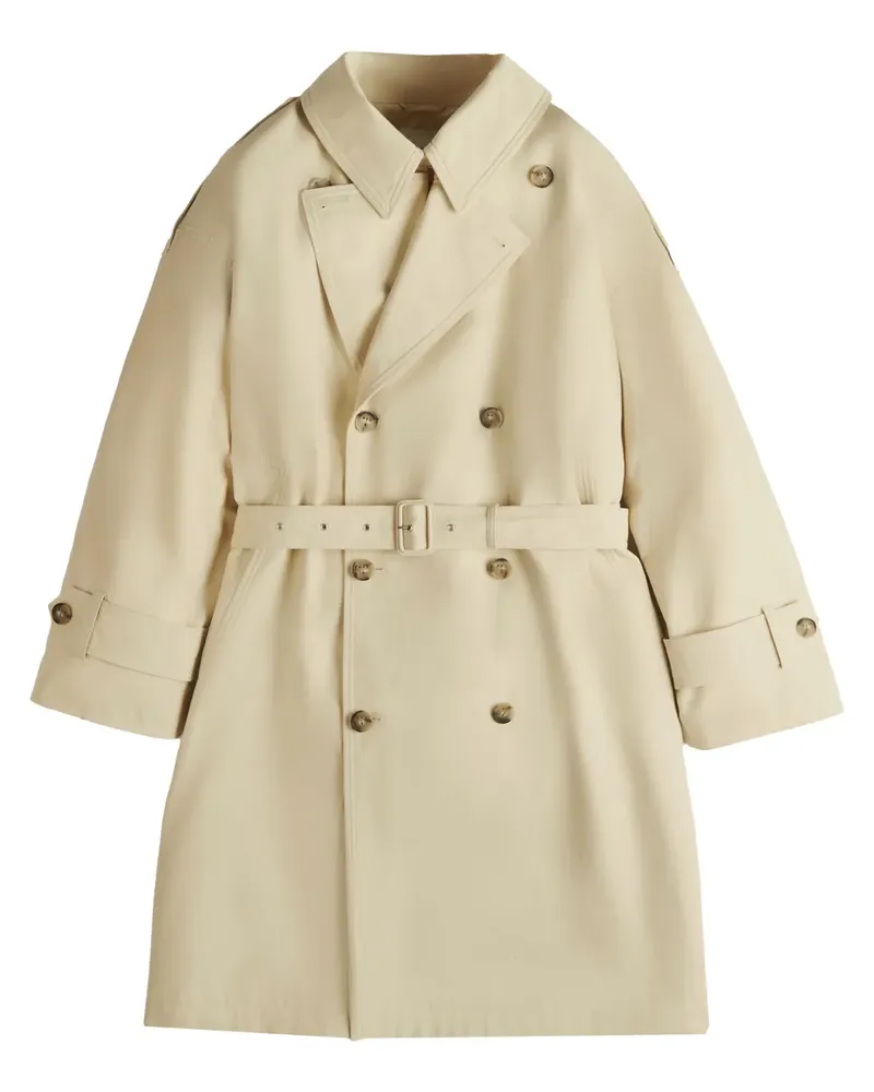 TOD'S Trenchcoat mit Lederdetail - Nude Nude