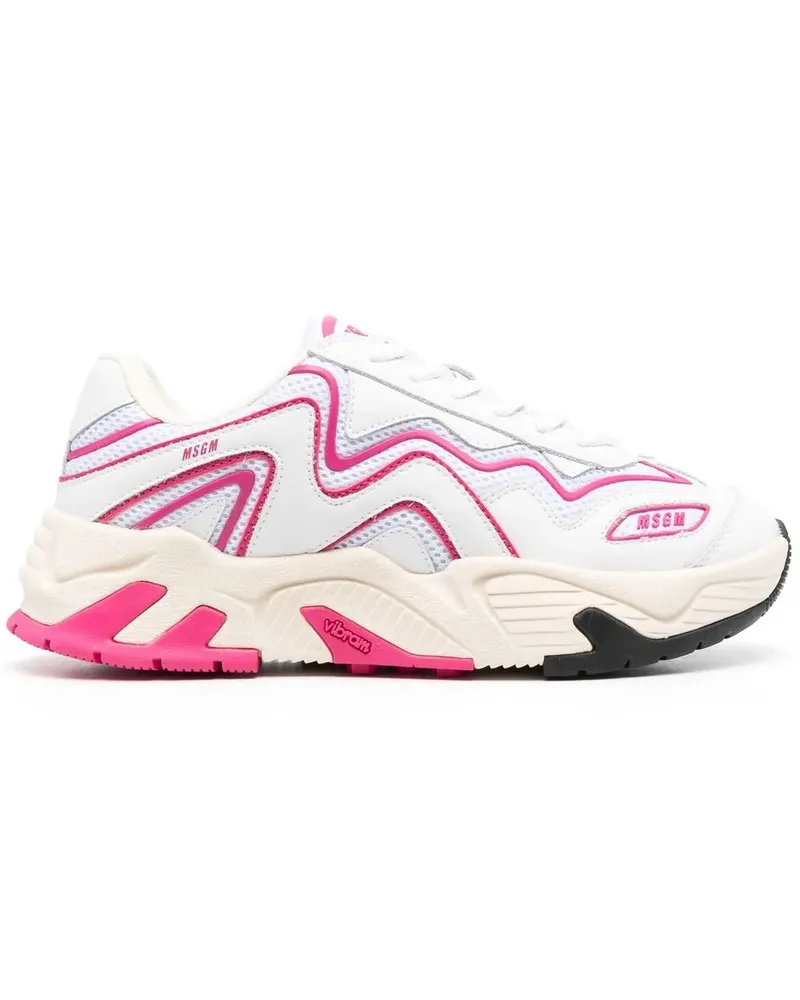 MSGM Sneakers mit Kontrasteinsätzen - Weiß Weiß