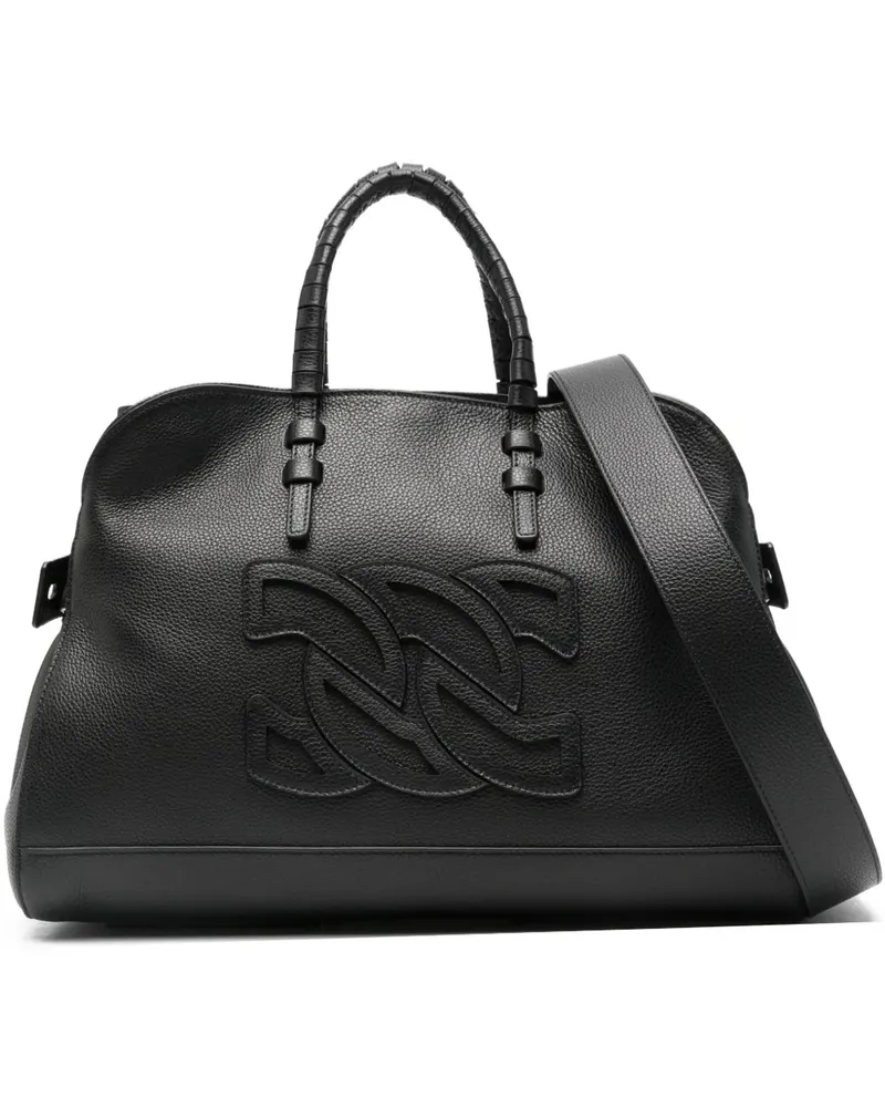 Casadei Shopper mit Logo-Prägung - Schwarz Schwarz