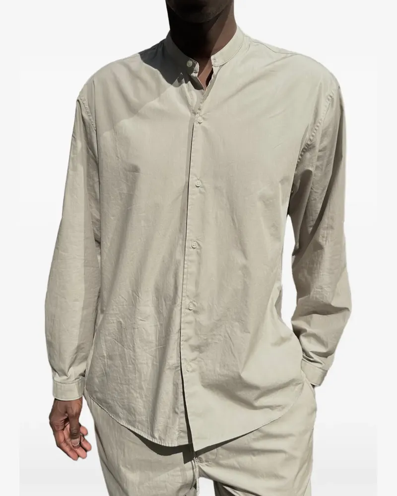 Officine Generale band-collar long-sleeve shirt - Nude Nude