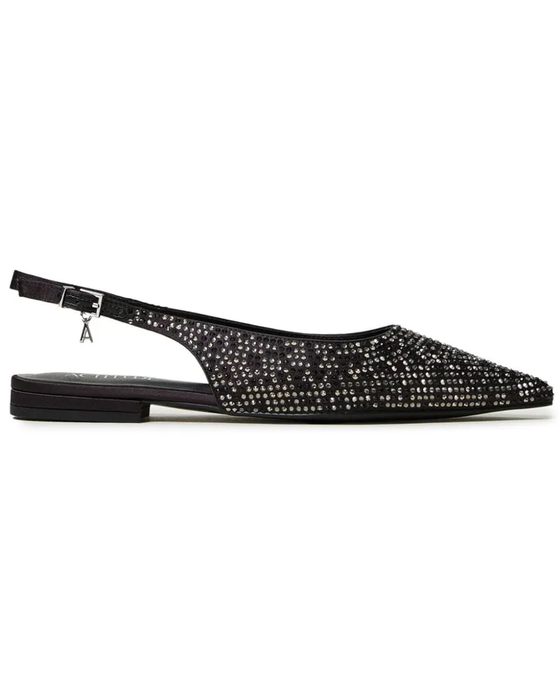 Twin-Set Ballerinas mit Strass - Schwarz Schwarz