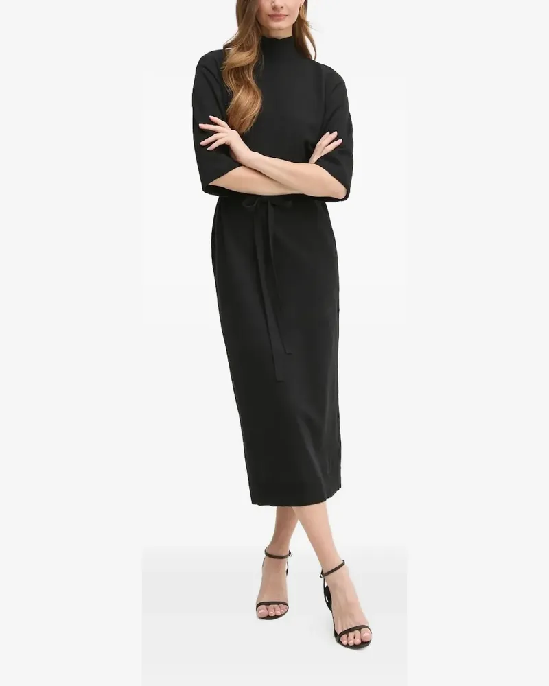 JOOP! Klea Midikleid mit Stehkragen - Schwarz Schwarz