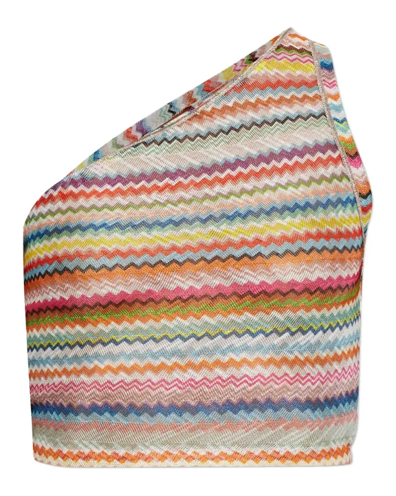 Missoni zigzag-knit one-shoulder top - Blau Blau