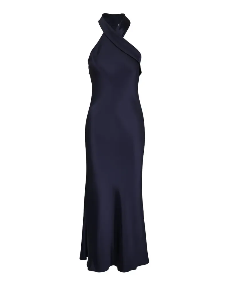 GALVAN Pandora halterneck fluid maxi dress - Blau Blau