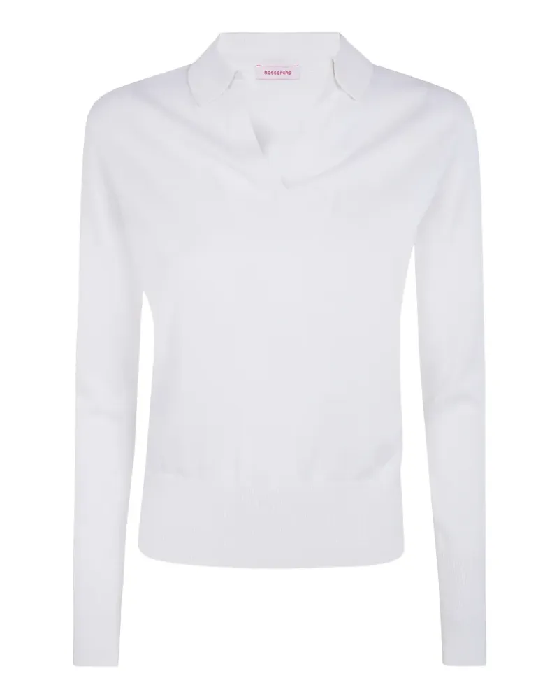 ROSSOPURO fine-knit V-neck sweater - Weiß Weiß