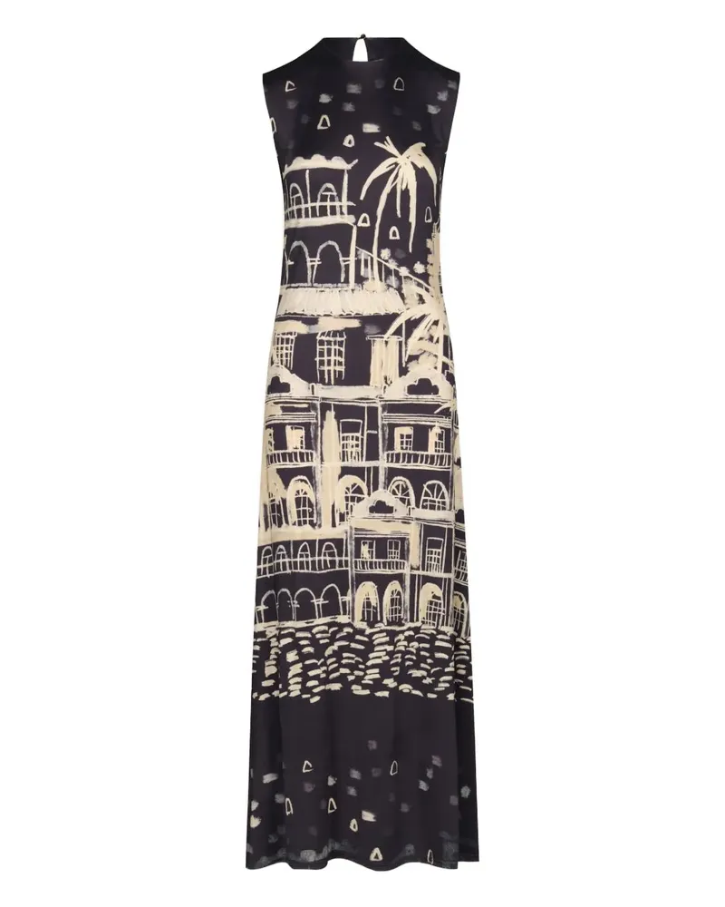 Johanna Ortiz Cardinal Direction printed maxi dress - Schwarz Schwarz