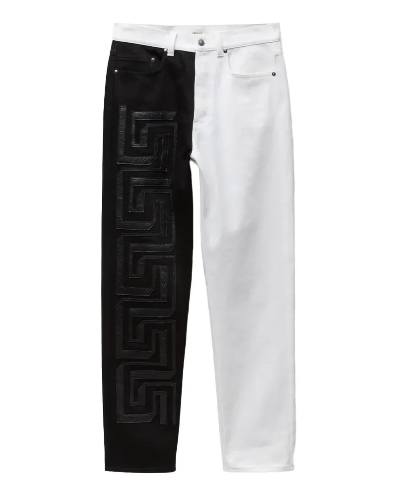 Versace Gerade Jeans mit Stickerei - Schwarz Schwarz
