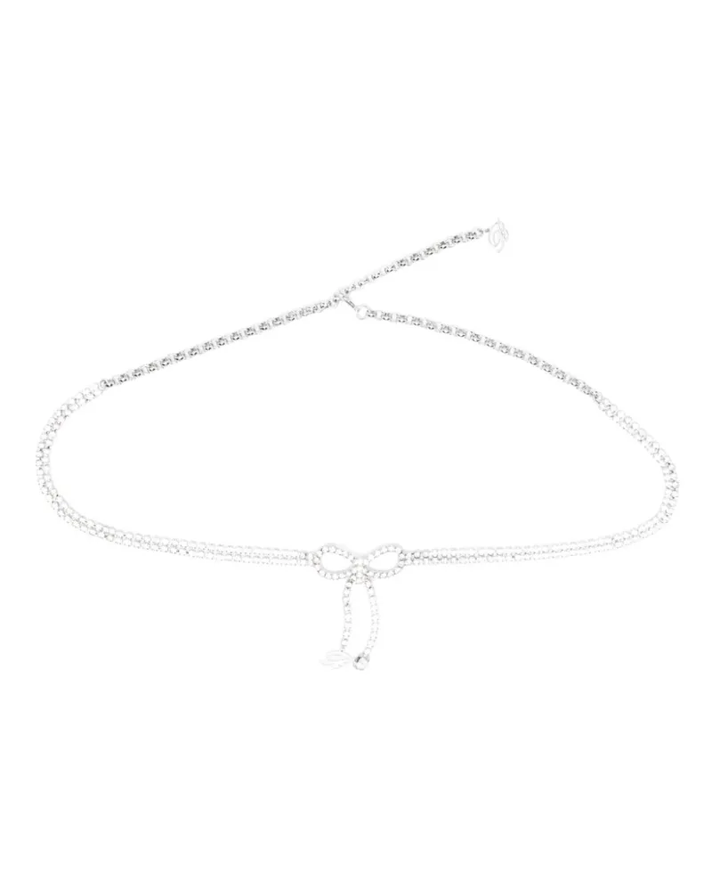 Blumarine Gürtel mit Kristallen - Grau Grau