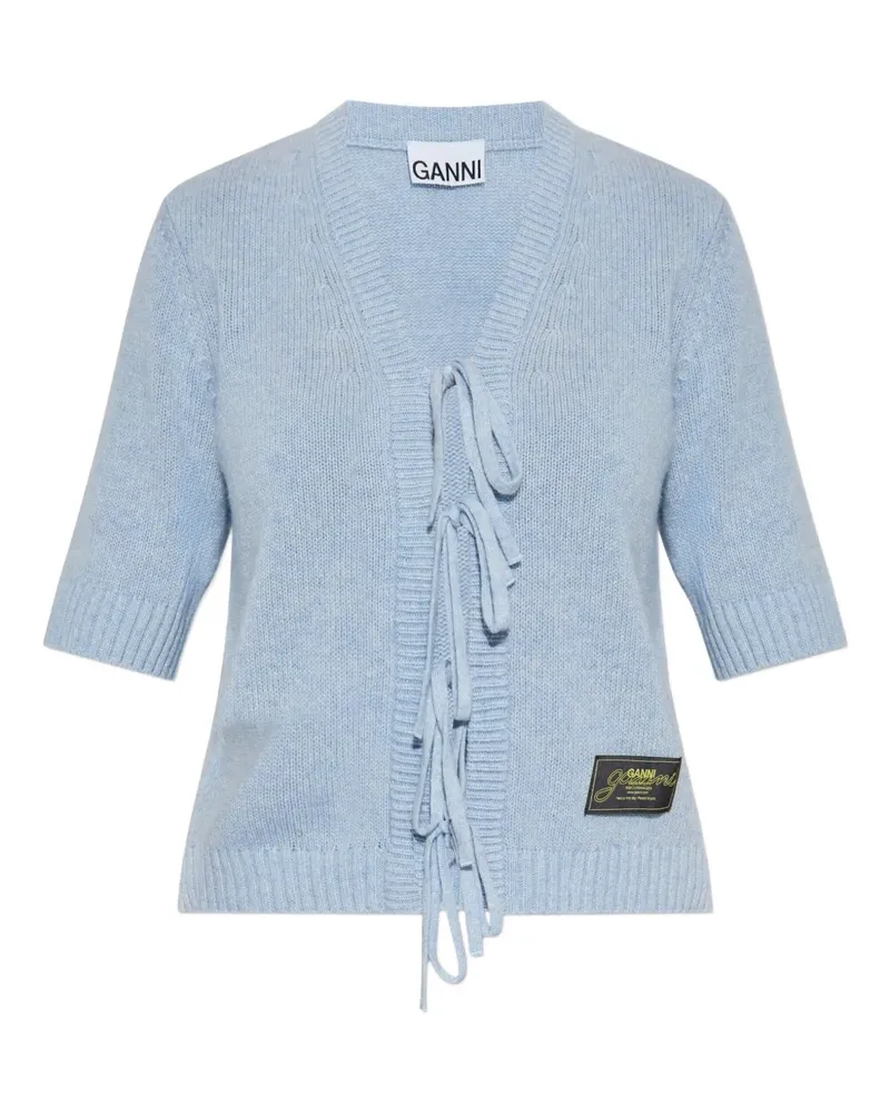 Ganni Cardigan mit Schleifenverschluss - Blau Blau