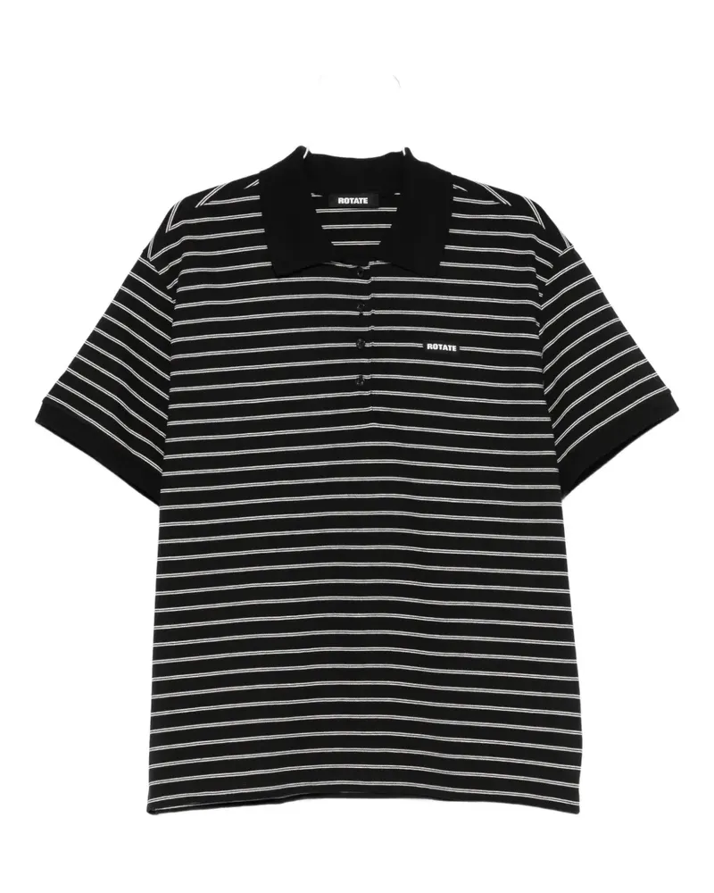 ROTATE Birger Christensen Poloshirt aus Piqué - Schwarz Schwarz