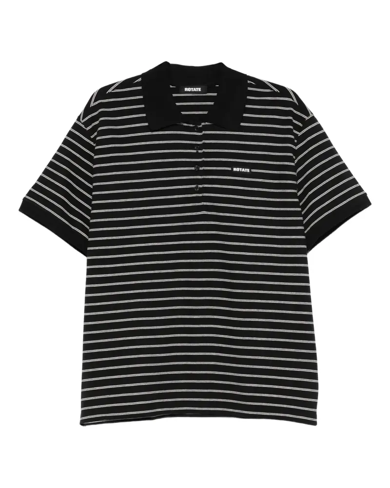 ROTATE Birger Christensen Poloshirt aus Piqué - Schwarz Schwarz