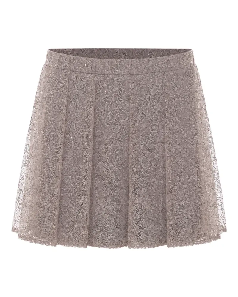 Twin-Set lace miniskirt with sequins - Nude Nude