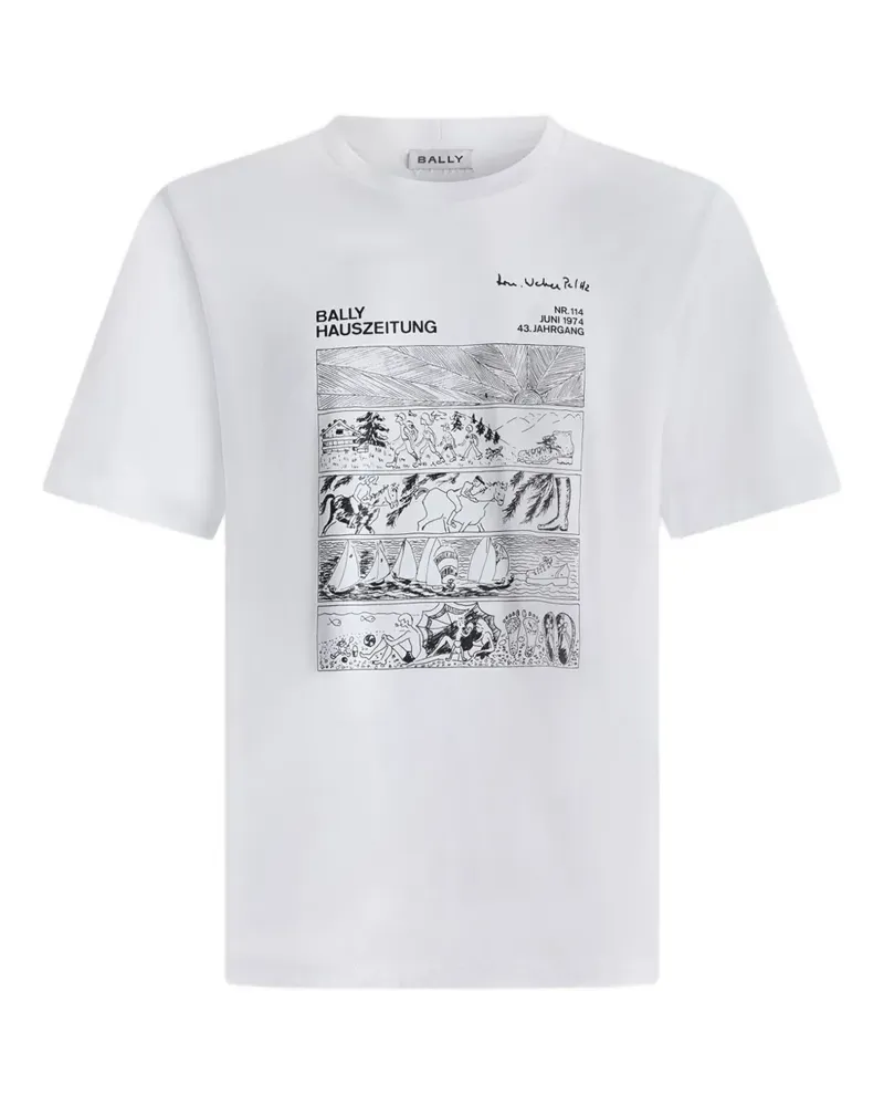 Bally T-Shirt mit grafischem Print - Weiß Weiß