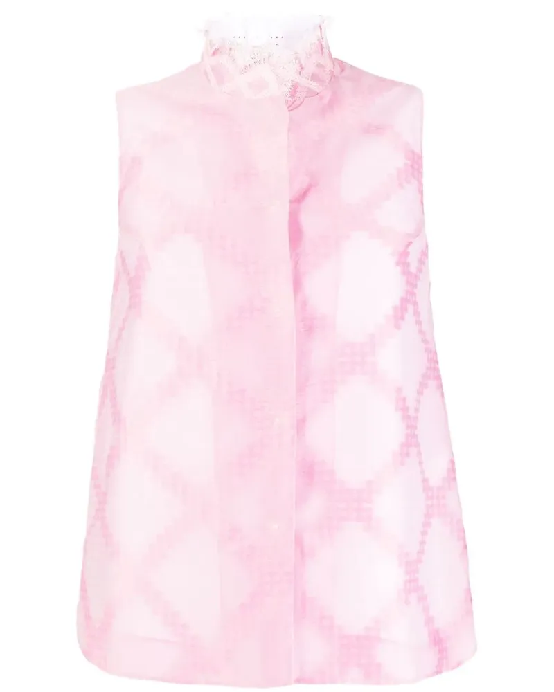 SHIATZY CHEN Top mit Spitzenkragen - Rosa Rosa