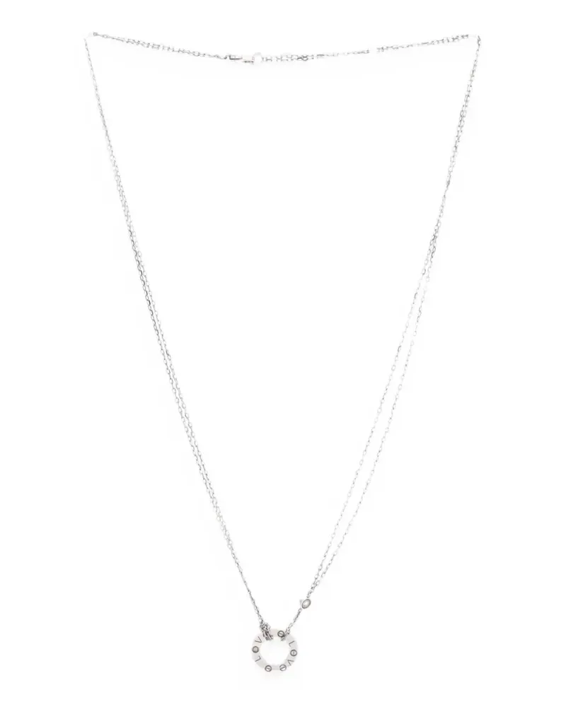 Cartier 2 Diamonds Love Pendant 18K White Gold with Diamonds necklace - Silber Silber