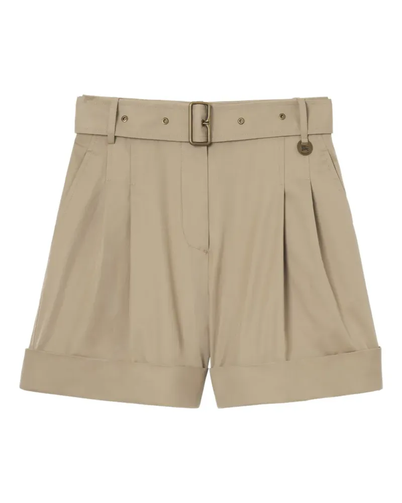 Burberry belted tropical gabardine shorts - Nude Nude