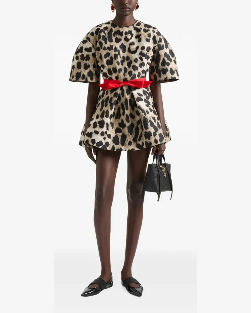 Givenchy Cocoon Minikleid mit Leopardenprint - Nude Nude