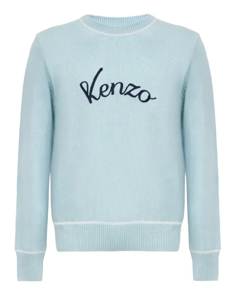 Kenzo logo-embroidered sweater - Blau Blau