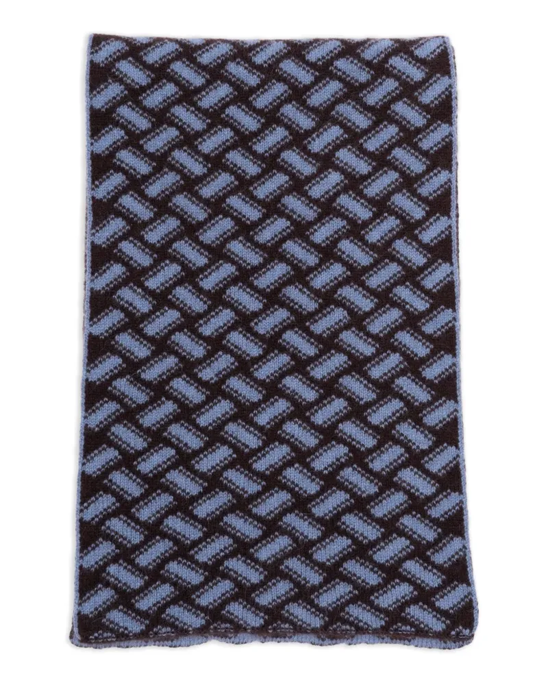 Drumohr  Geometrisch gemusterter Kaschmirschal - Blau Blau