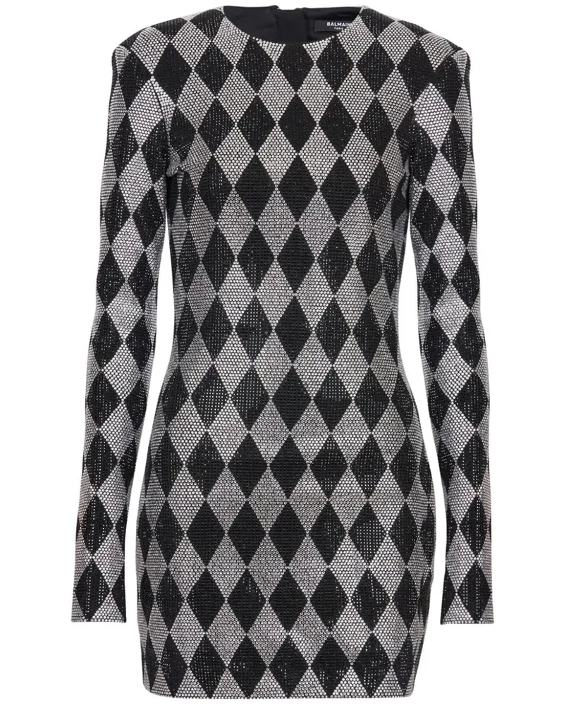 Balmain Minikleid mit Kristallen - Schwarz Schwarz