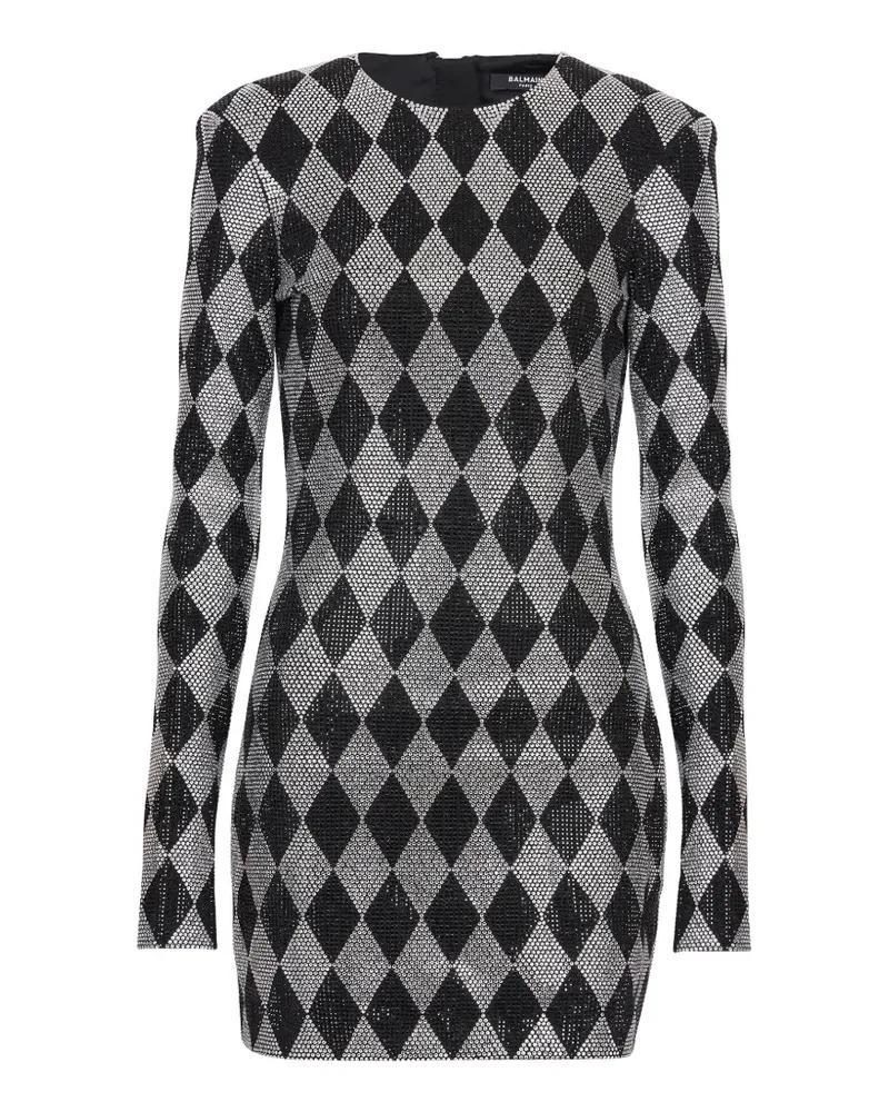 Balmain Minikleid mit Kristallen - Schwarz Schwarz