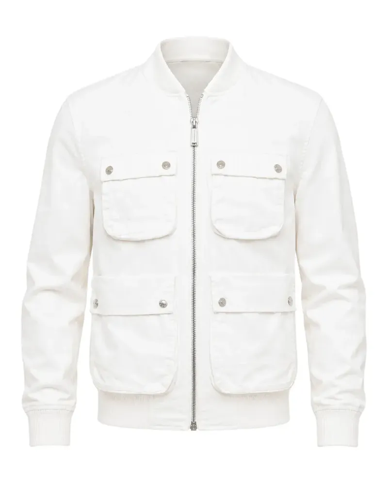 Dsquared2 distressed utility-pockets cotton bomber jacket - Weiß Weiß