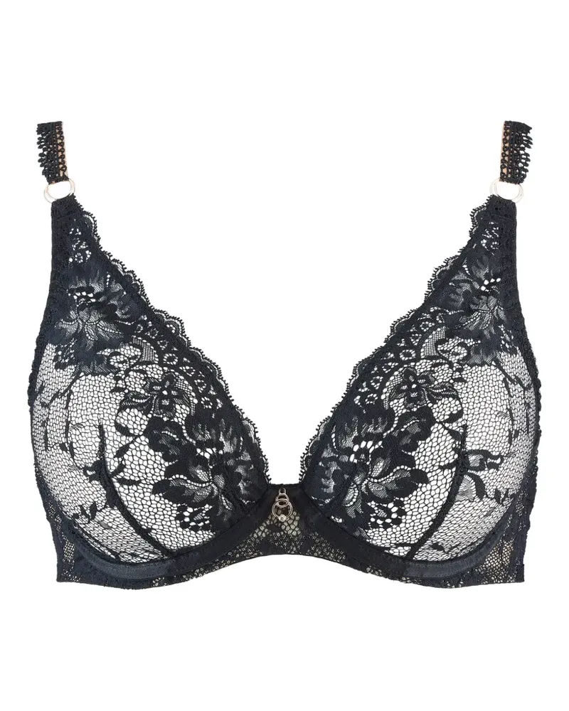 Aubade Night Bird Triangel-BH mit Blumenspitze - Schwarz Schwarz