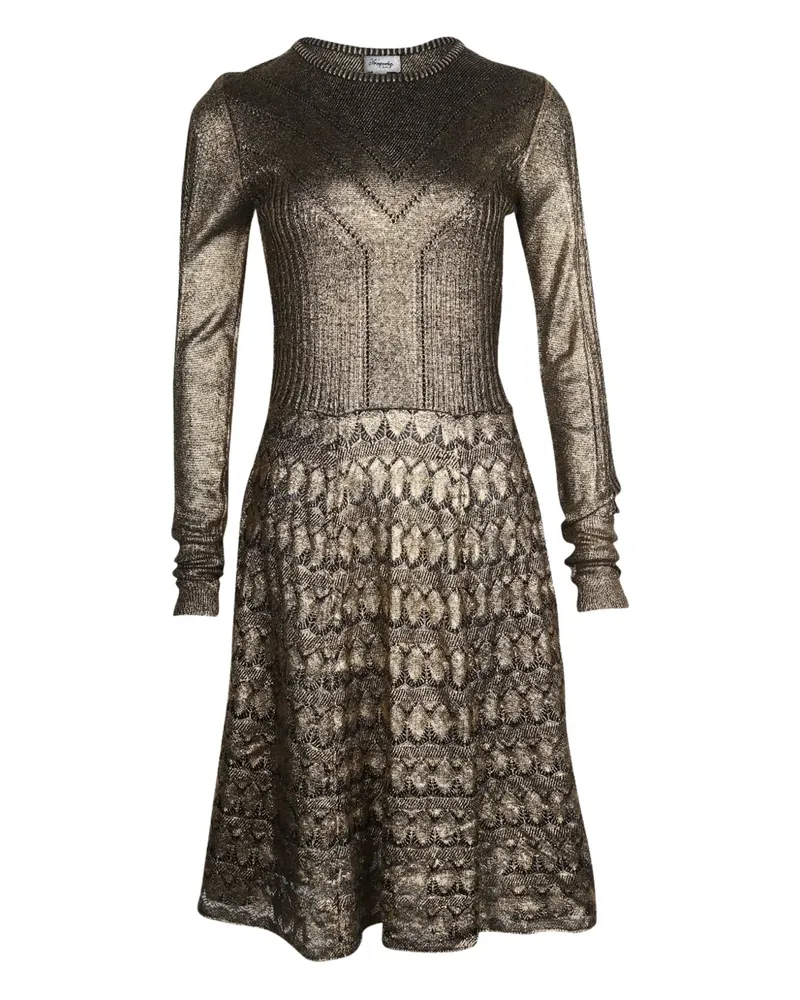 Temperley London knit patterned mini dress - Gold Gold