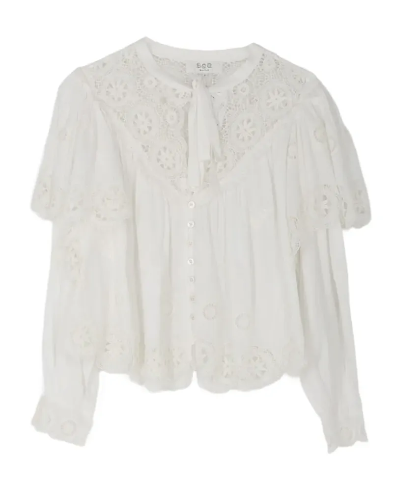 Sea Sofia embroidered lace top - Weiß Weiß