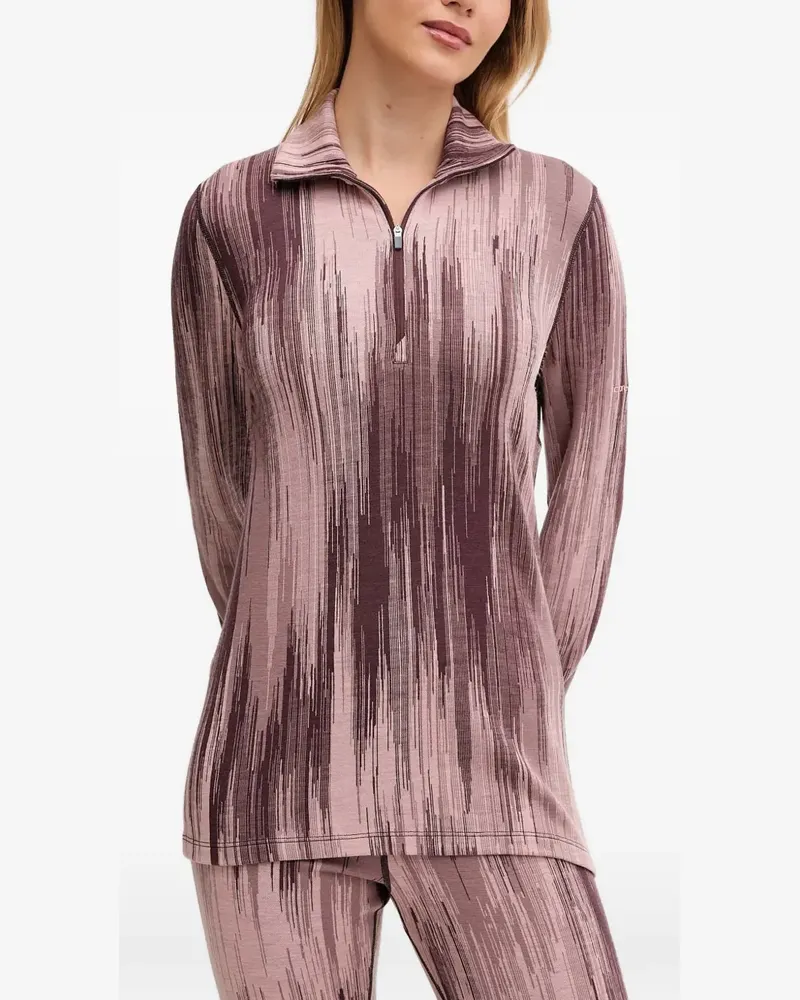 Icebreaker 260 Tech Vertex zip printed skiwear - Rosa Rosa