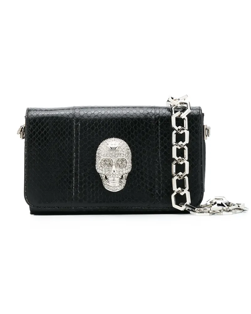 Philipp Plein Handtasche mit Totenkopf - Schwarz Schwarz