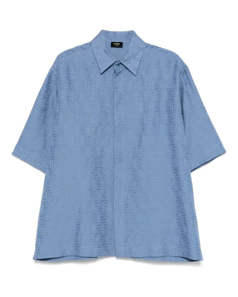 Fendi Hemd mit texturiertem Finish - Blau Blau