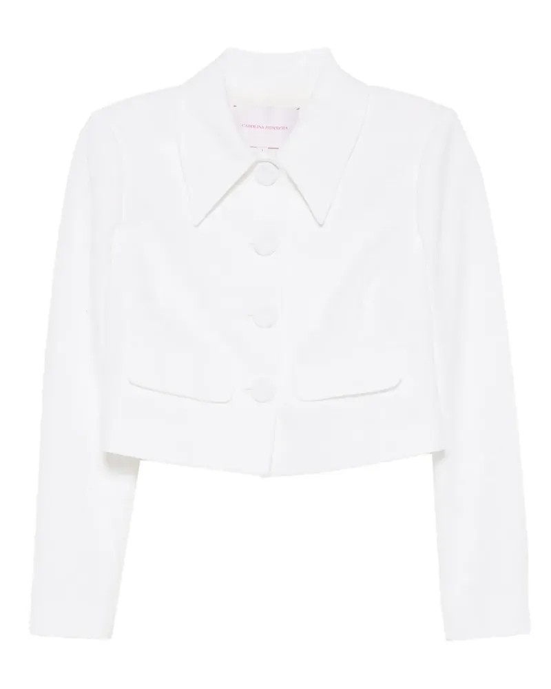 Carolina Herrera New York Jacke mit Blumenverschluss - Weiß Weiß