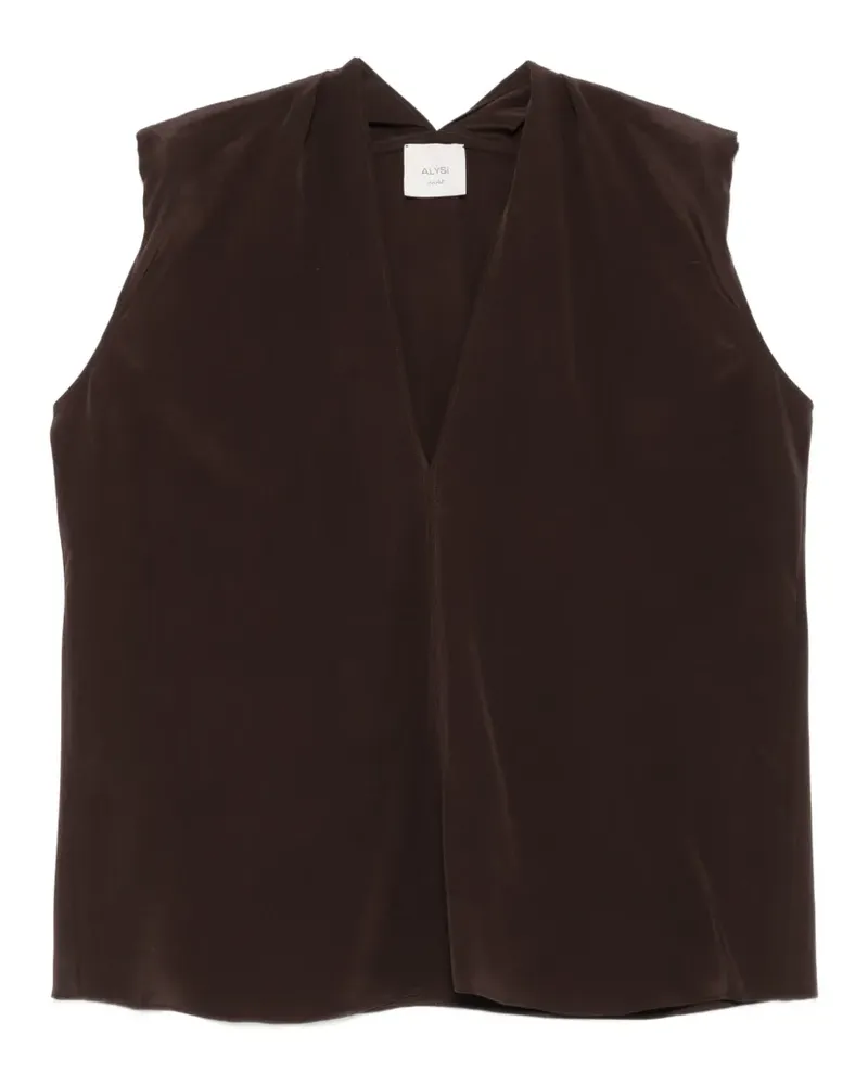 ALYSI V-neck silk top - Braun Braun