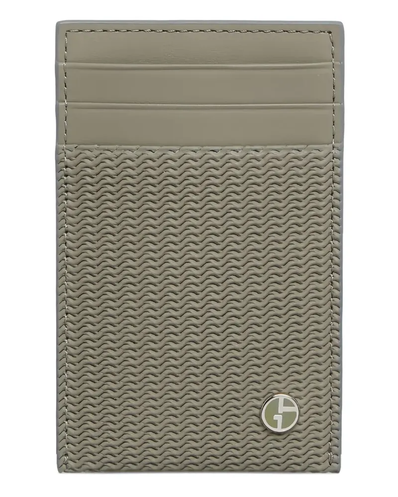 Giorgio Armani textured logo cardholder - Grün Grün