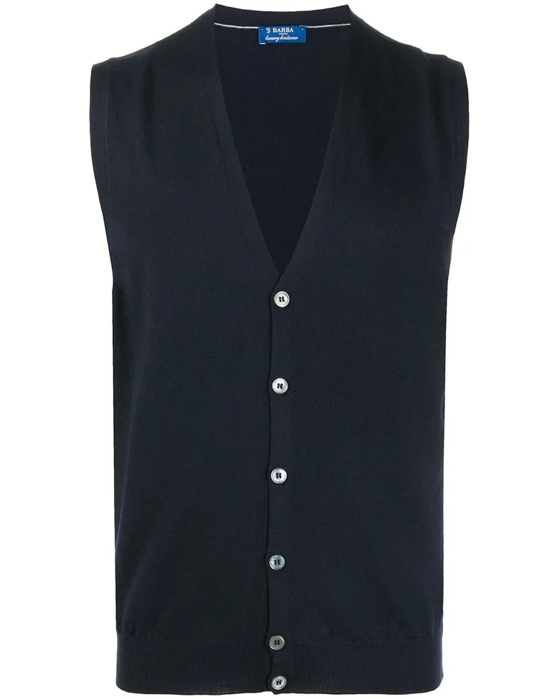 BARBA Cardigan mit V-Ausschnitt - Blau Blau
