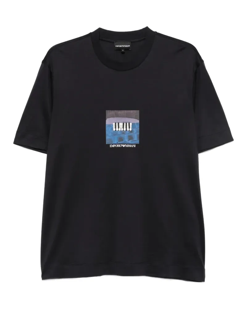 Emporio Armani T-Shirt mit grafischem Print - Schwarz Schwarz