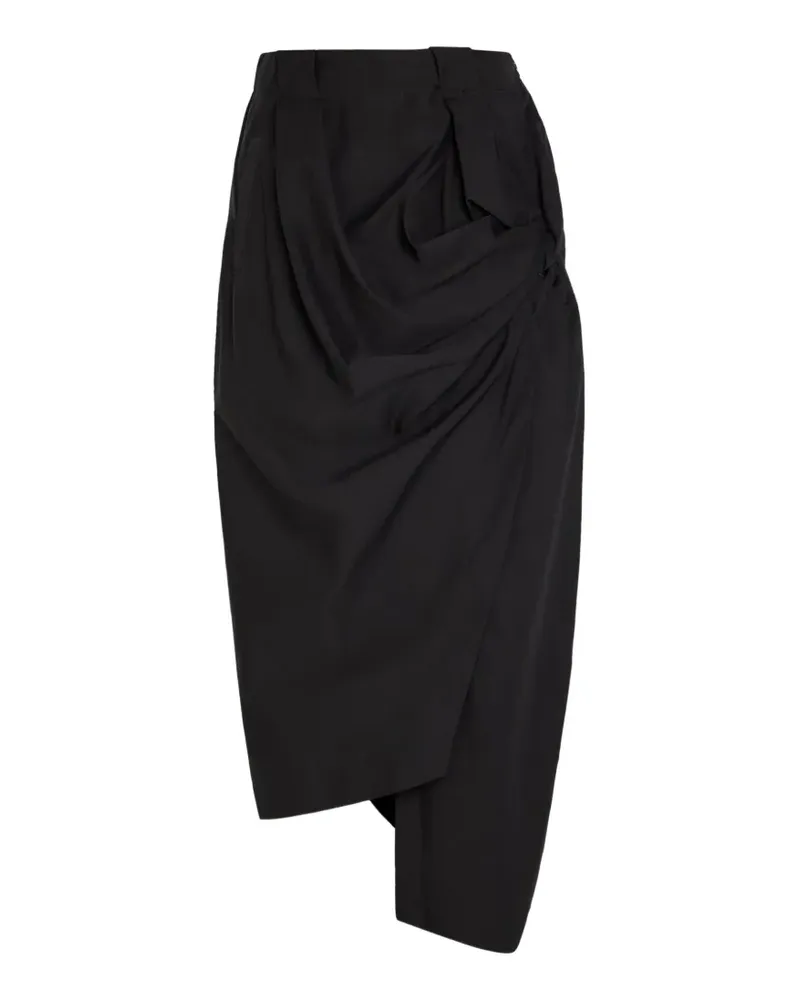 Issey Miyake draped asymmetric trousers - Schwarz Schwarz