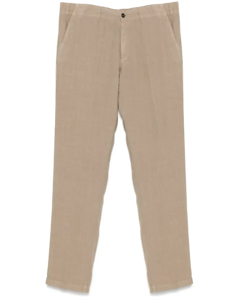 Corneliani Tapered-Hose aus Leinen - Braun Braun