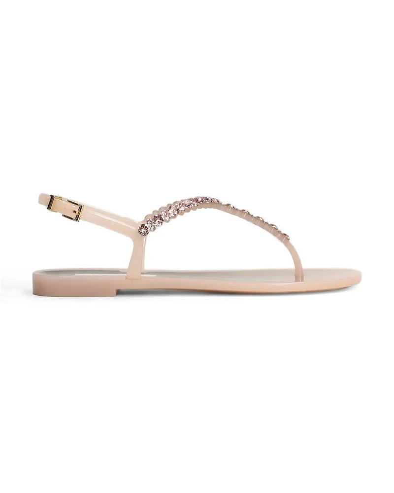 Menghi Bianca crystal-embellished slingback sandals - Nude Nude