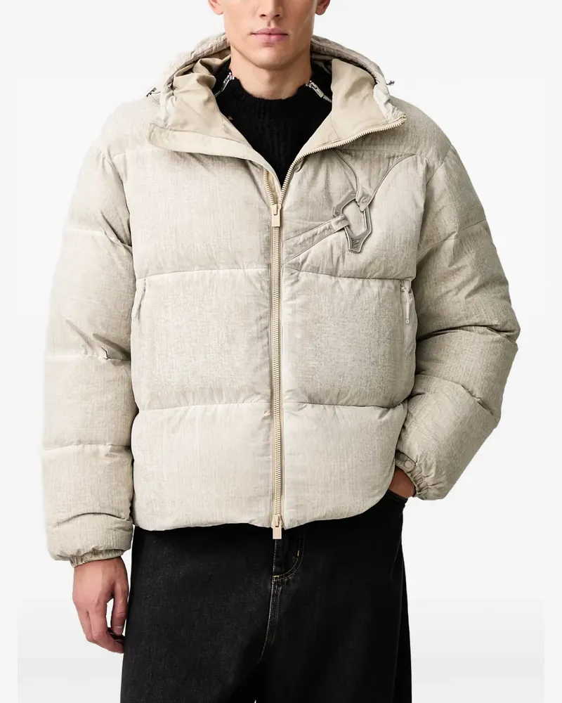 Heliot Emil carabiner hooded puffer jacket - Nude Nude