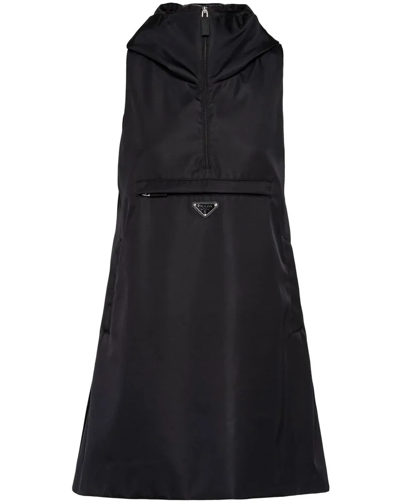 Prada Minikleid mit Kapuze - Schwarz Schwarz