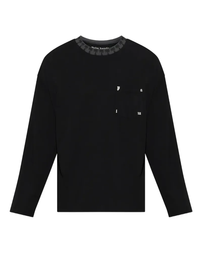 Palm Angels Geripptes Palm T-Shirt - Schwarz Schwarz