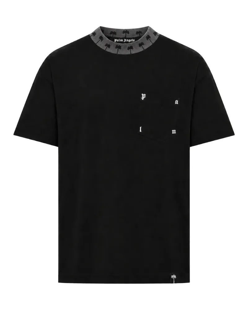 Palm Angels Geripptes Palm T-Shirt - Schwarz Schwarz