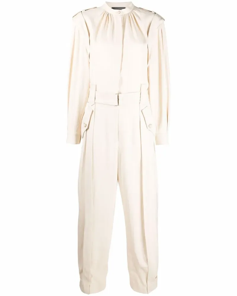 Alberta Ferretti Jumpsuit mit Gürtel - Weiß Weiß